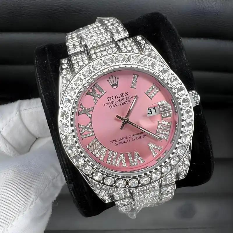 ساعت مچی عقربه ای رولکس مدل دیت جاست فول نگین استون 3