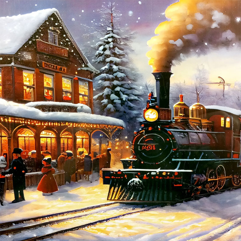 پازل 1000 تکه رینگ طرح قطار در شب برفی کد 0356