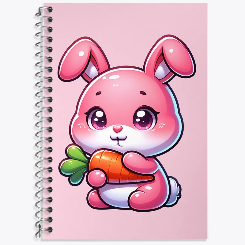 دفتر زبان 50 برگ خندالو مدل سه خط طرح خرگوش بامزه کد F7729