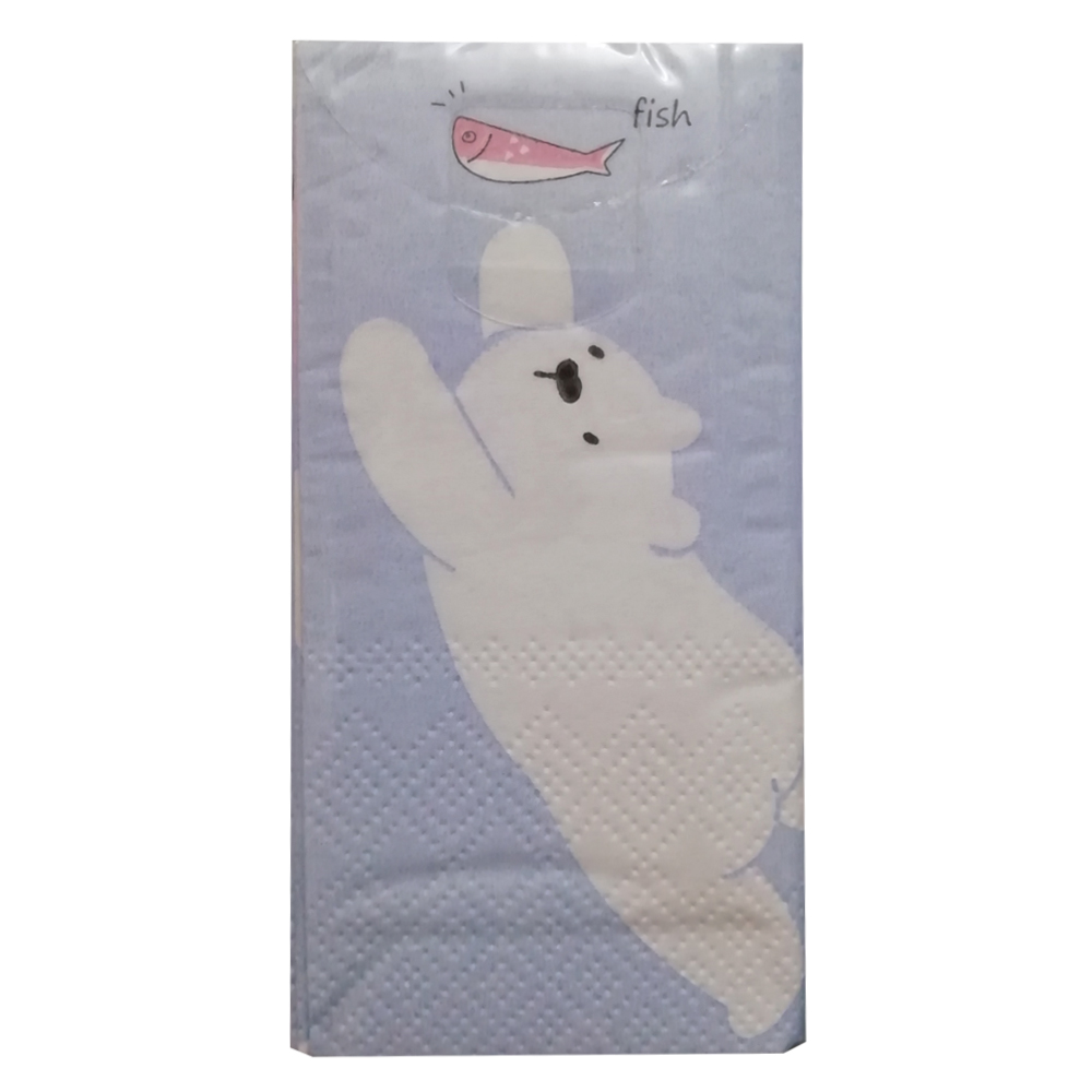 دستمال کاغذی جیبی ده برگ مدل خرس قطبی بازیگوش کد 805