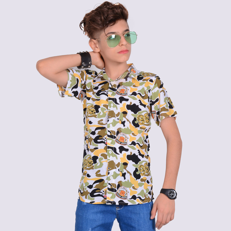 پیراهن پسرانه مدلا طرح چریکی کد PMA