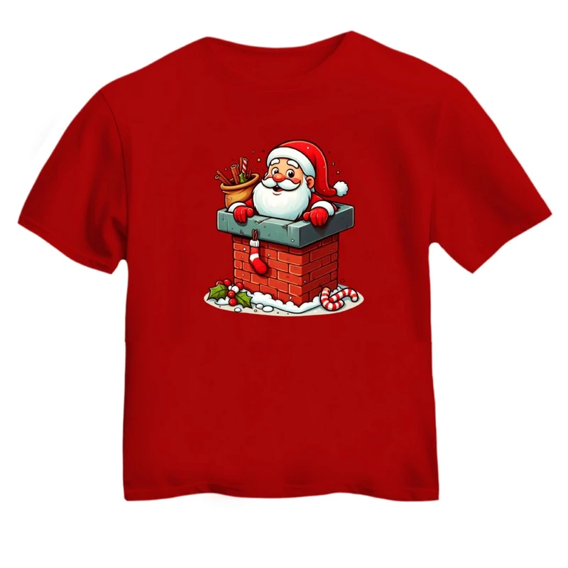 تی شرت آستین کوتاه بچگانه مدل بابانوئل کریسمس کد 27