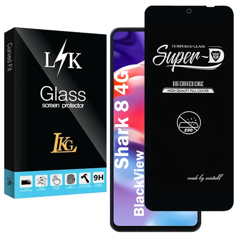 محافظ صفحه نمایش شیشه ای ال کا جی مدل SupD-Lk مناسب برای گوشی موبایل بلک ویو Shark 8 4G