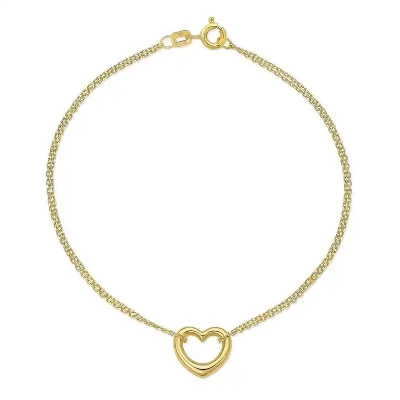 دستبند  طلا 18 عیار زنانه قیراط طرح قلب کد GH3525