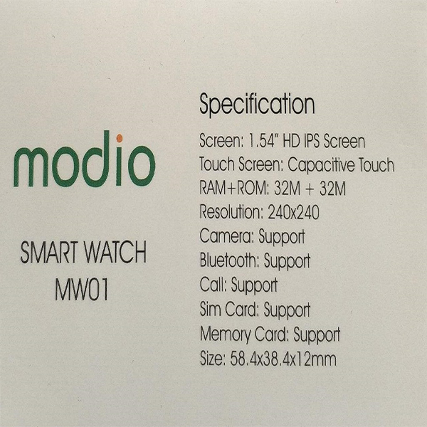 قیمت ساعت هوشمند مودیو مدل MW01-1