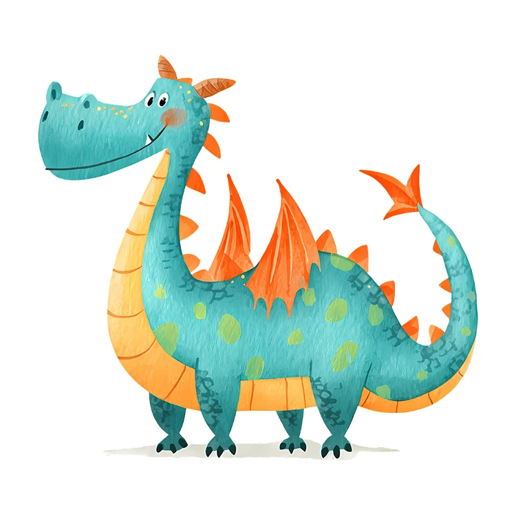 استیکر پارچه و لباس پاد آفرین مدل کارتونی اژدها کد S5762