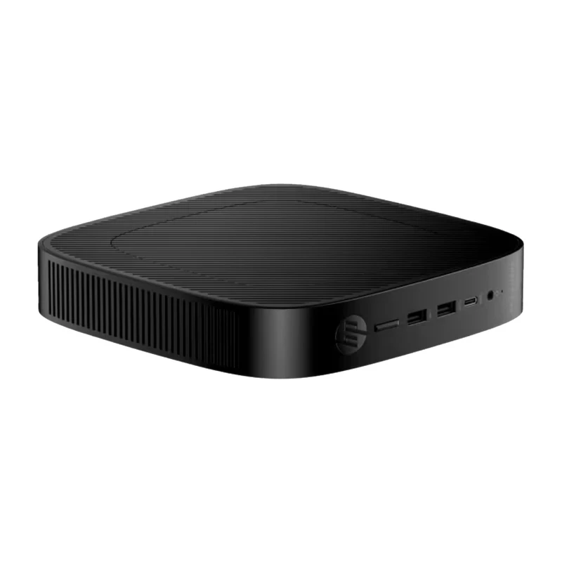 کامپیوتر کوچک اچ‌ پی مدل T655 با پردازنده Ryzen Embedded R2314 حافظه SSD با ظرفیت 256 گیگابایت رم DDR4 با ظرفیت هشت گیگابایت پردازنده گرافیکی AMD