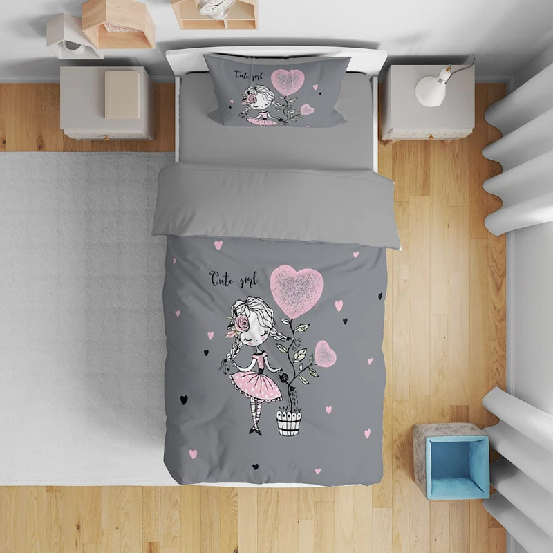 سرویس خواب مدل دختر کوچولو کد little girl یک نفره 5 تکه