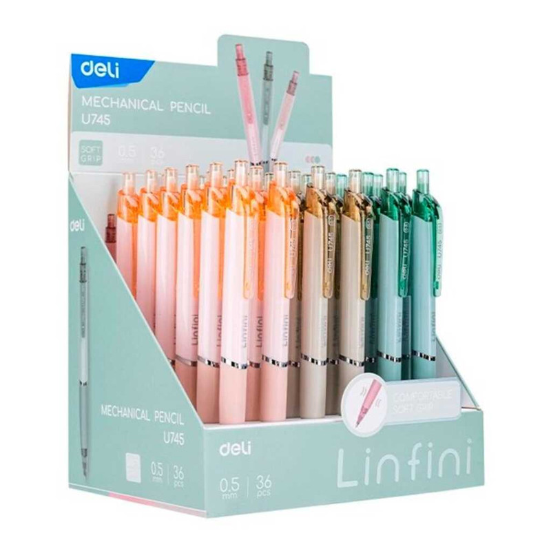 مداد نوکی 0.5 میلی متری دلی مدل U745 بسته 36 عددی