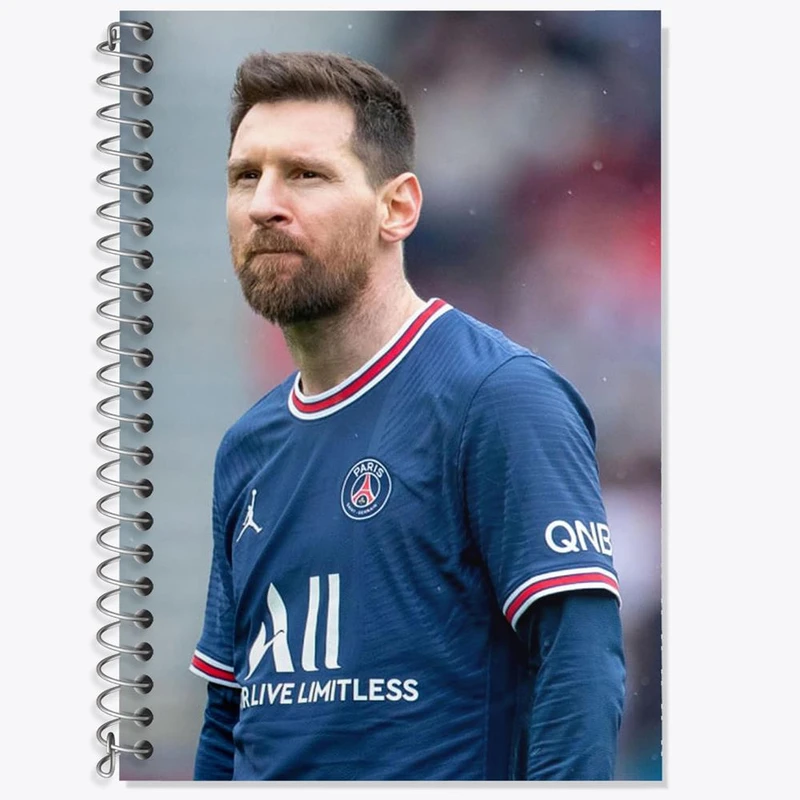 دفتر زبان 50 برگ خندالو مدل دو خط طرح لیونل مسی کد 13993