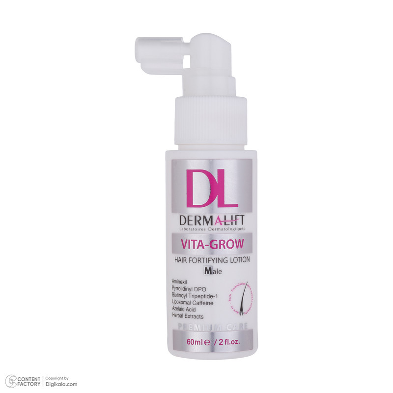 لوسیون تقویت کننده مو درمالیفت مدل VITA GROW حجم 60 میلی لیتر
