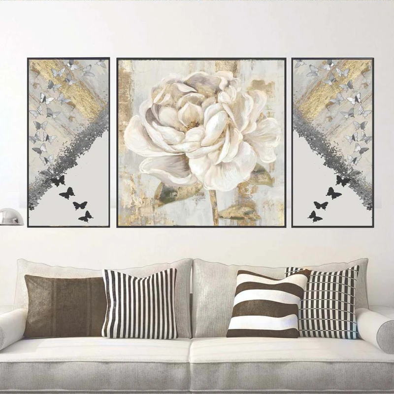 تابلو بکلیت طرح دیجیتال آرت مدل B-2041 فریم مشکی مجموعه 3 عددی