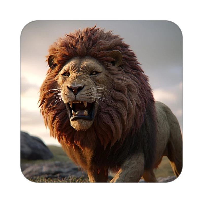 زیر لیوانی کاکتی طرح شیر مدل mp24423