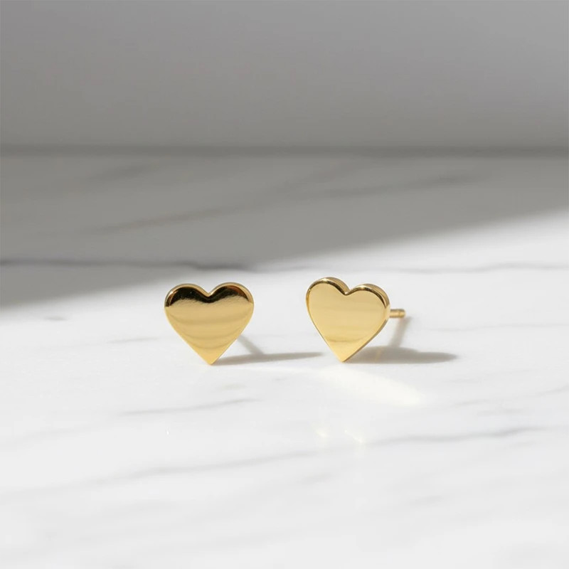 گوشواره میخی طلا 18 عیار زنانه طلای صداقت مدل قلب
