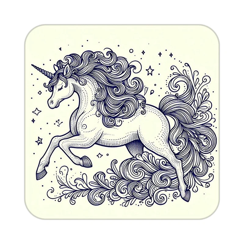 زیر لیوانی کاکتی طرح اسب تک شاخ و یونیکورن مدل mp31426