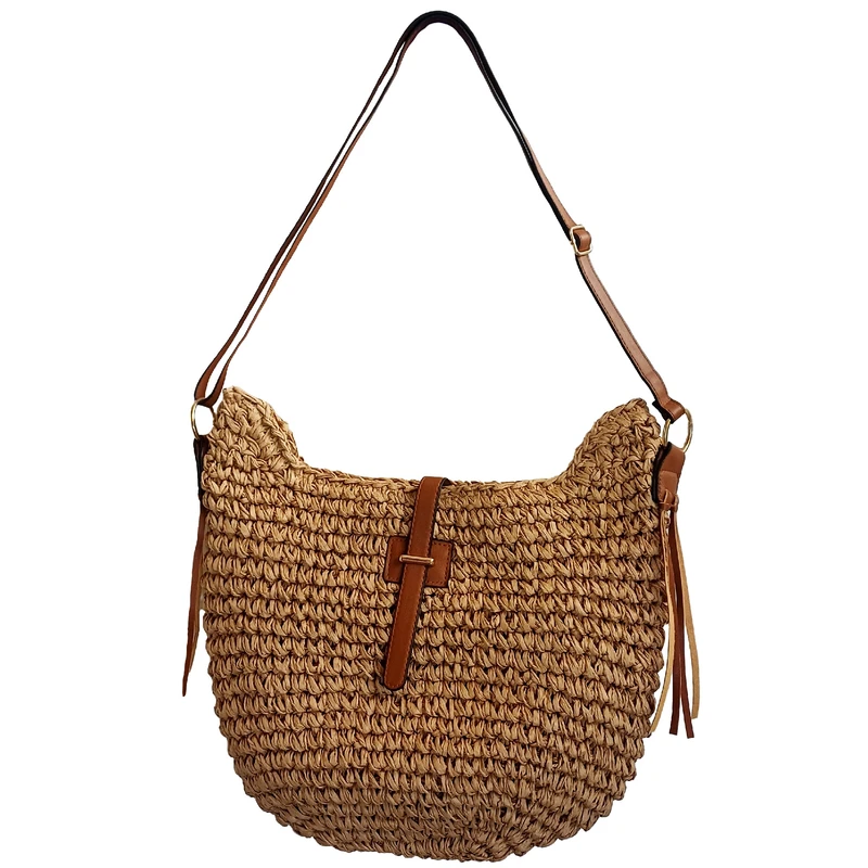 کیف دوشی زنانه مدل حصیری مورگان کد S06