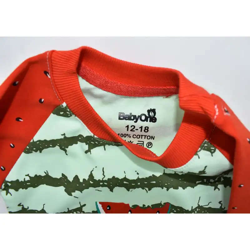 ست تی شرت و شلوار نوزادی بی بی وان مدل هندوانه یلدا