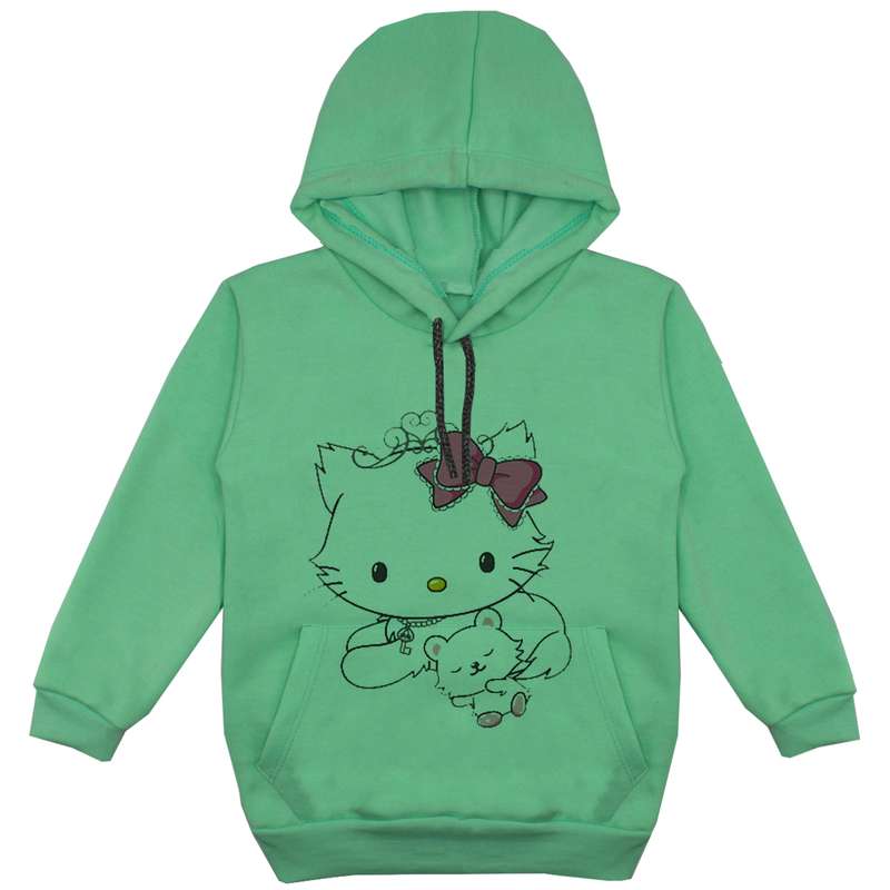 هودی دخترانه مدل کیتی F20 رنگ سبز