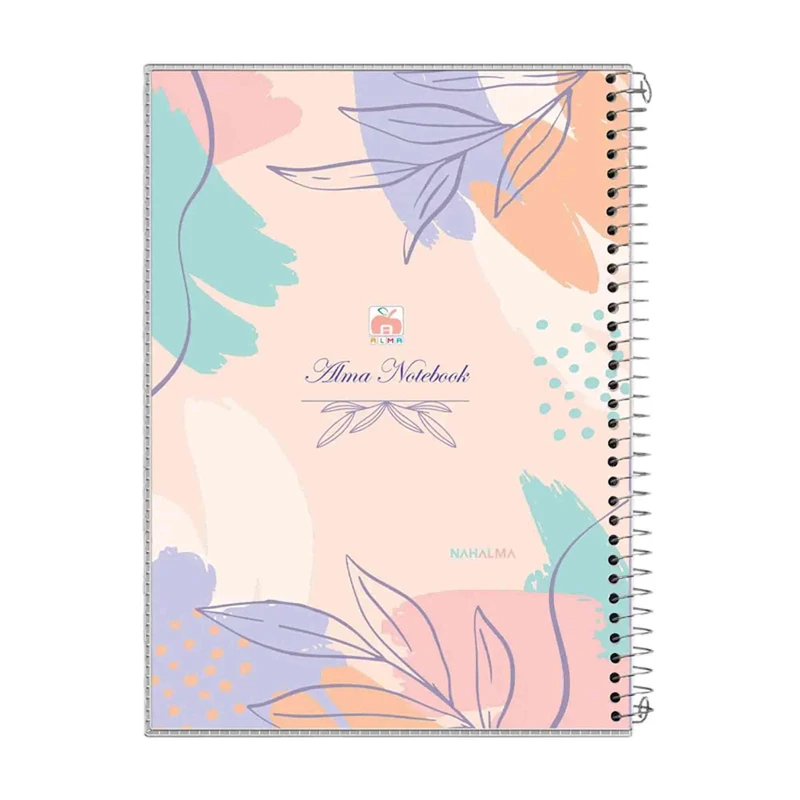 دفتر مشق 80 برگ آلما طرح PASTEL COLORS مدل طلقی کد 7816