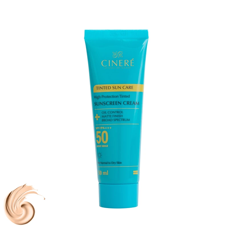 کرم ضد آفتاب رنگی صورت سینره SPF 50 مدل TINTED ‌محافظ در برابر اشعه UVA و UVB مناسب برای پوست نرمال و خشک حجم 50 میلی‌لیتر