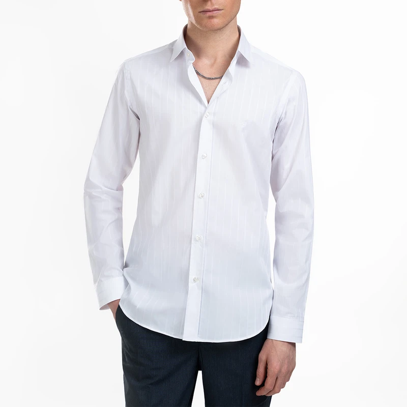 پیراهن آستین بلند یقه کراواتی مردانه ام کی مدل 1732-1