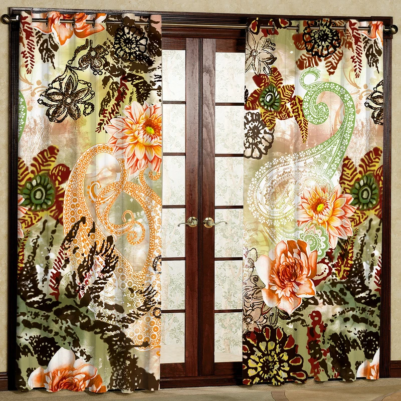  پرده مدل طرح بته جقه مخمل پانچی کد 1288 سایز 140x280 سانتی متر