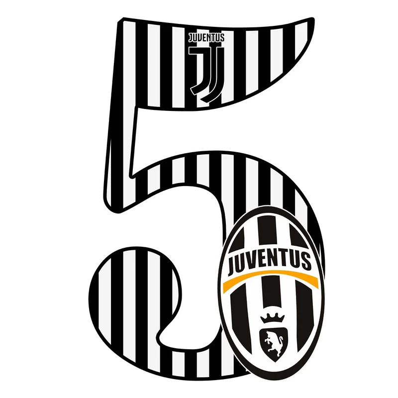 استند رومیزی تولد مدل عدد 5 طرح یوونتوس کد 905