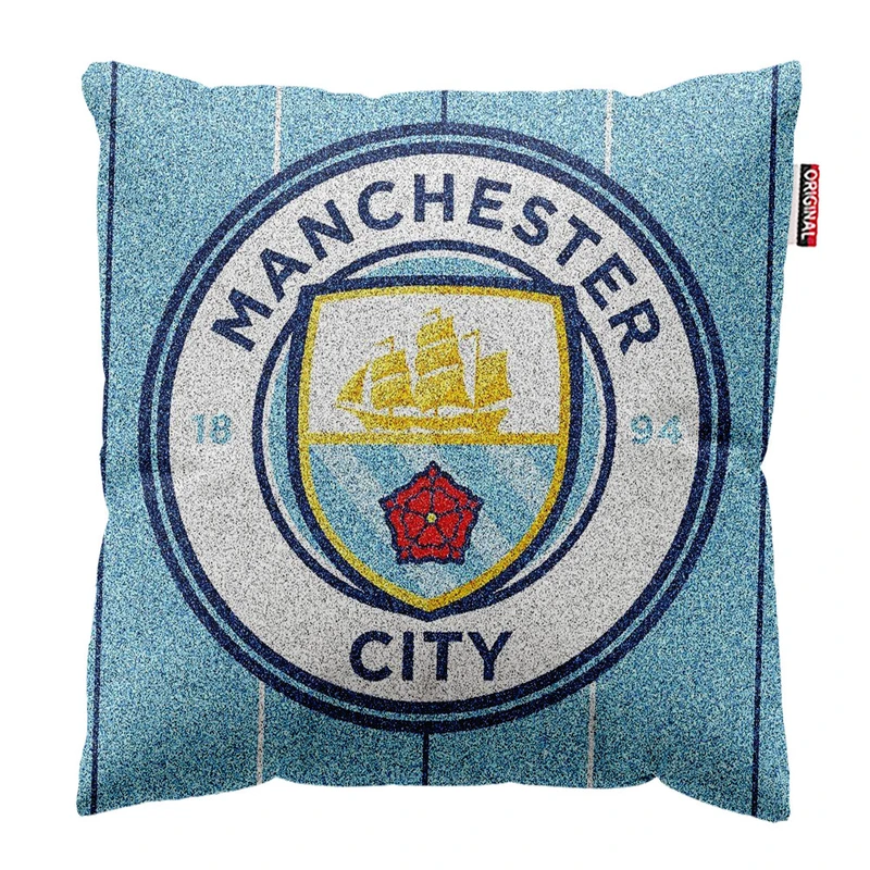 کوسن پاد آفرین طرح باشگاه منچستر سیتی کد 2579 سایز 30*30 سانتی متر
