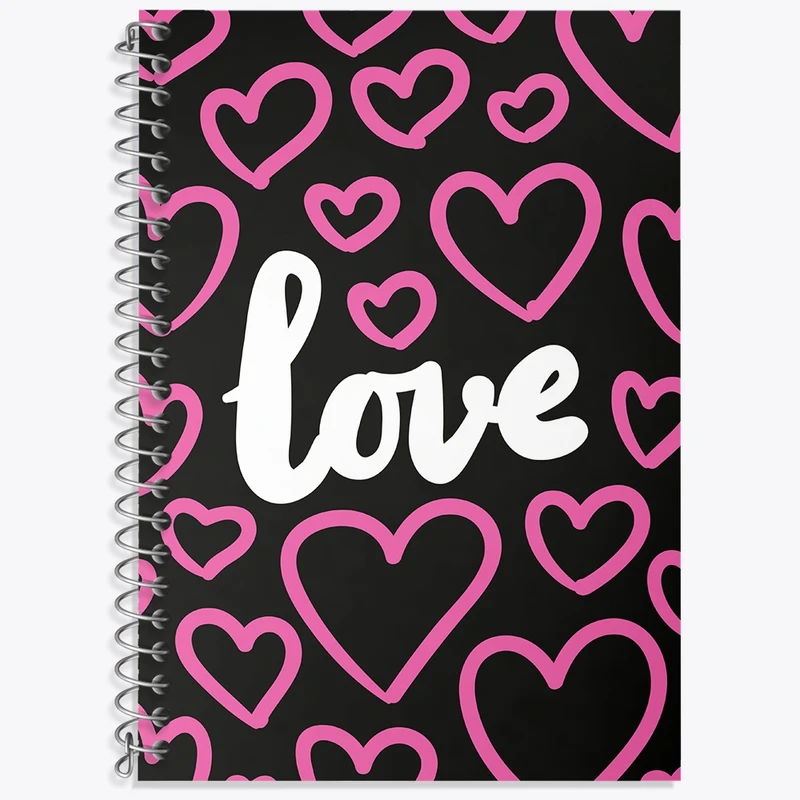 دفتر زبان 50 برگ خندالو مدل دو خط طرح Love کد N275