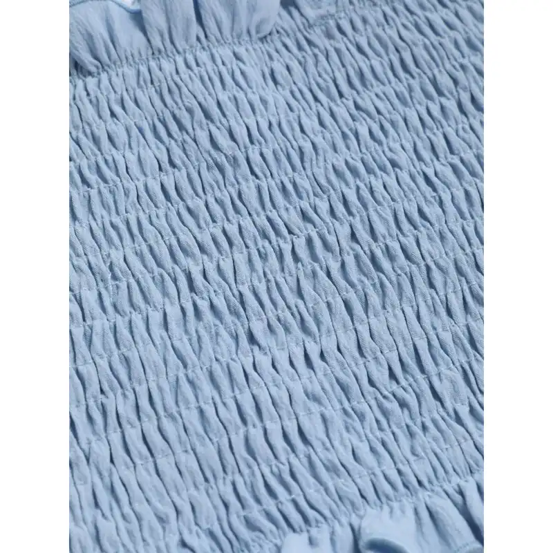 ست نیم تنه و شلوار زنانه مدل پاپیونی رنگ آبی