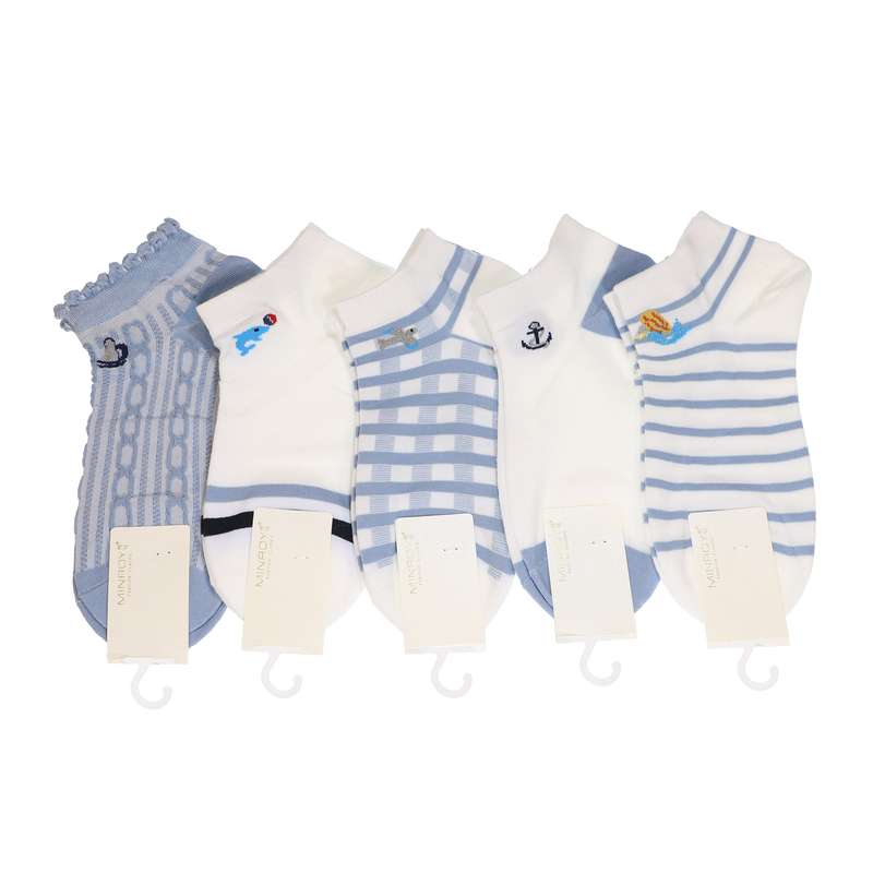 جوراب دخترانه مدل فانتزی کد 01050 بسته 5 عددی