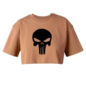 کراپ‌تاپ آستین کوتاه زنانه مدل اسکلت کد L17 K