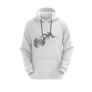 هودی زنانه مدل تام و جری کد J230 رنگ سفید