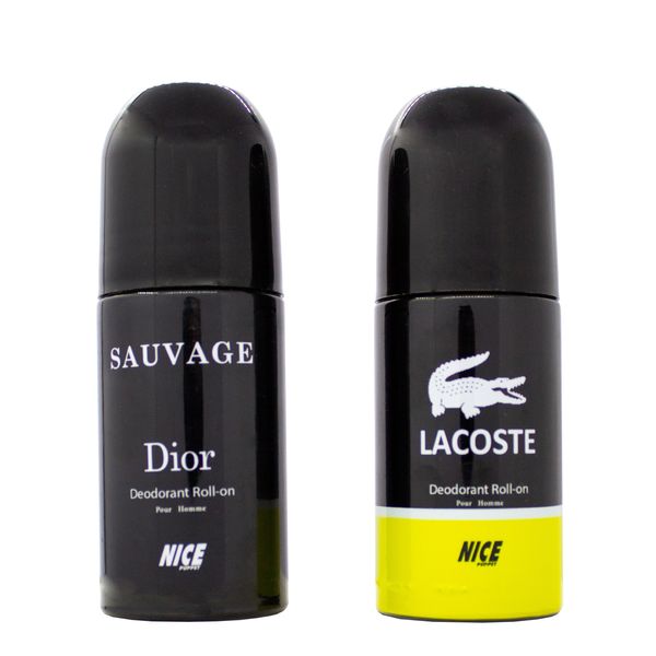 رول ضد تعریق مردانه نایس پاپت مدل savage Dior حجم 60 میلی لیتر به همراه رول ضد تعریق مردانه مدل Lacoste حجم 60 میلی لیتر