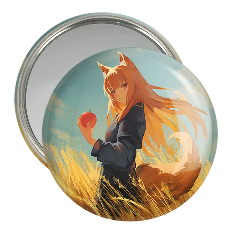 آینه جیبی خندالو مدل هولو انیمه ادویه و گرگ کد 36100