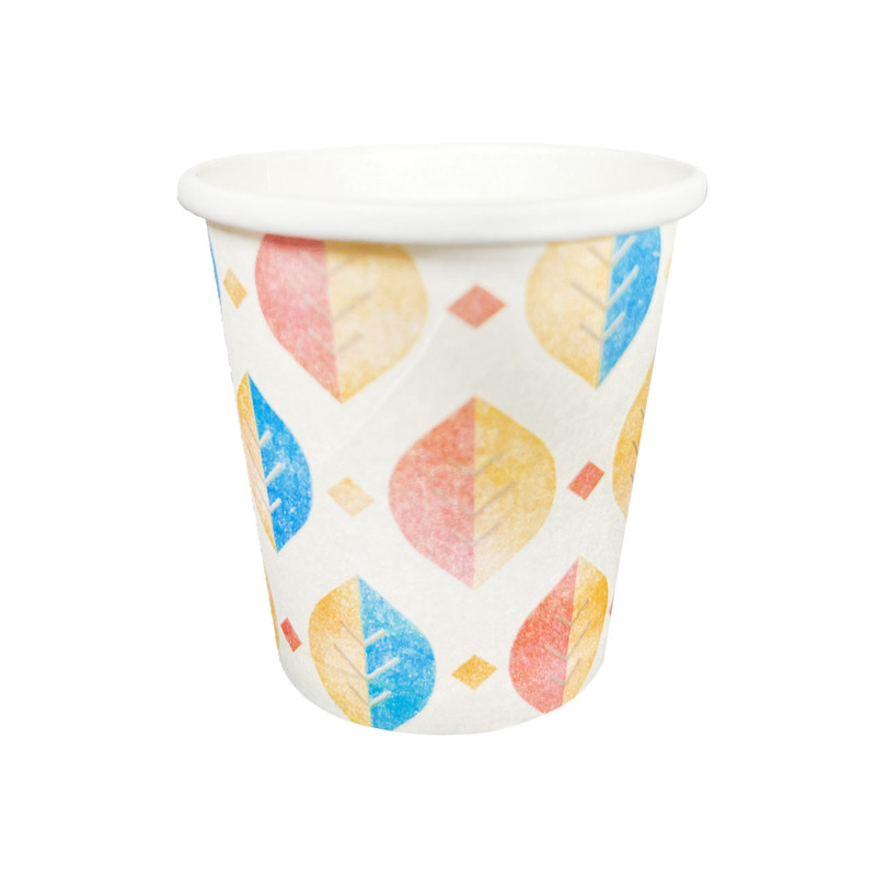 لیوان یکبار مصرف مدل شات قهوه 90cc طرح برگ بسته 50 عددی