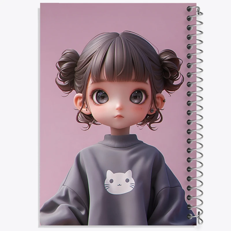 دفتر مشق 100 برگ خندالو طرح دخترانه کیوت کد N5047