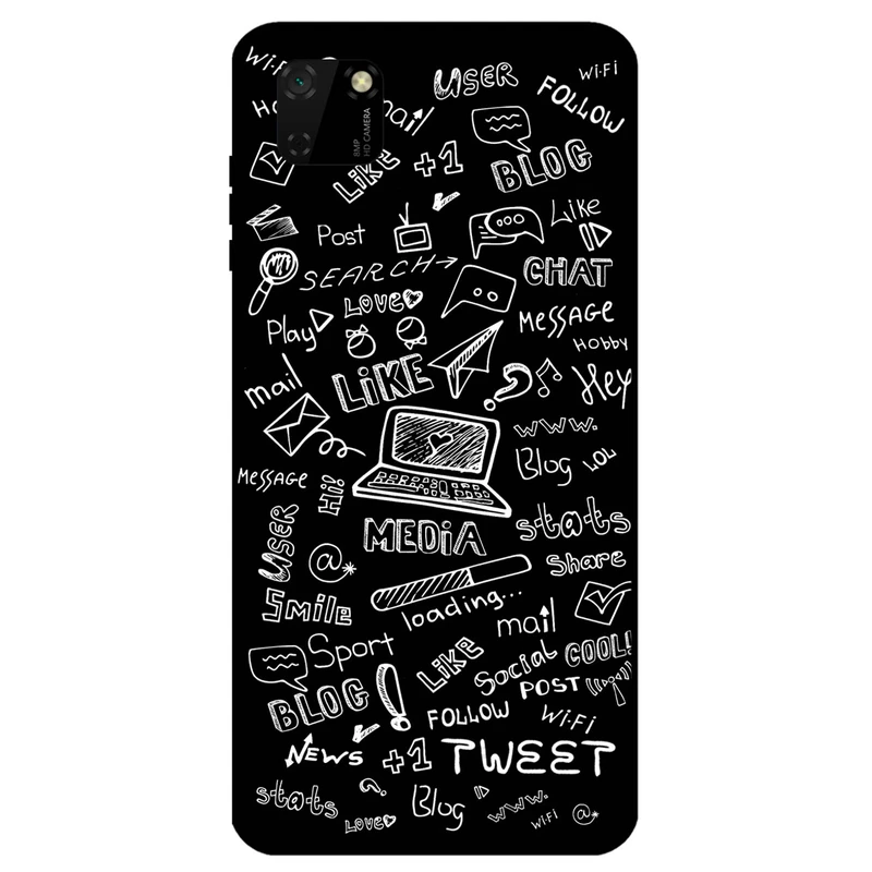 کاور مگافون طرح رسانه های اجتماعی مدل 1898 مناسب برای گوشی موبایل هوآوی Y5P 2020