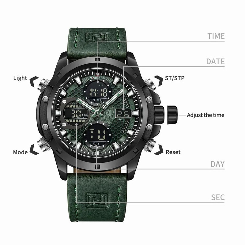 ساعت مچی عقربهای مردانه نیوی فورس مدل NF9225BGNGN ساعت مچی عقربهای مردانه نیوی فورس مدل NF9225BGNGN