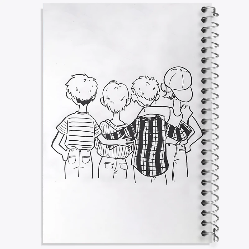 دفتر ژورنال نویسی 50 برگ خندالو مدل نقطه ای طرح دوستی کد N3208