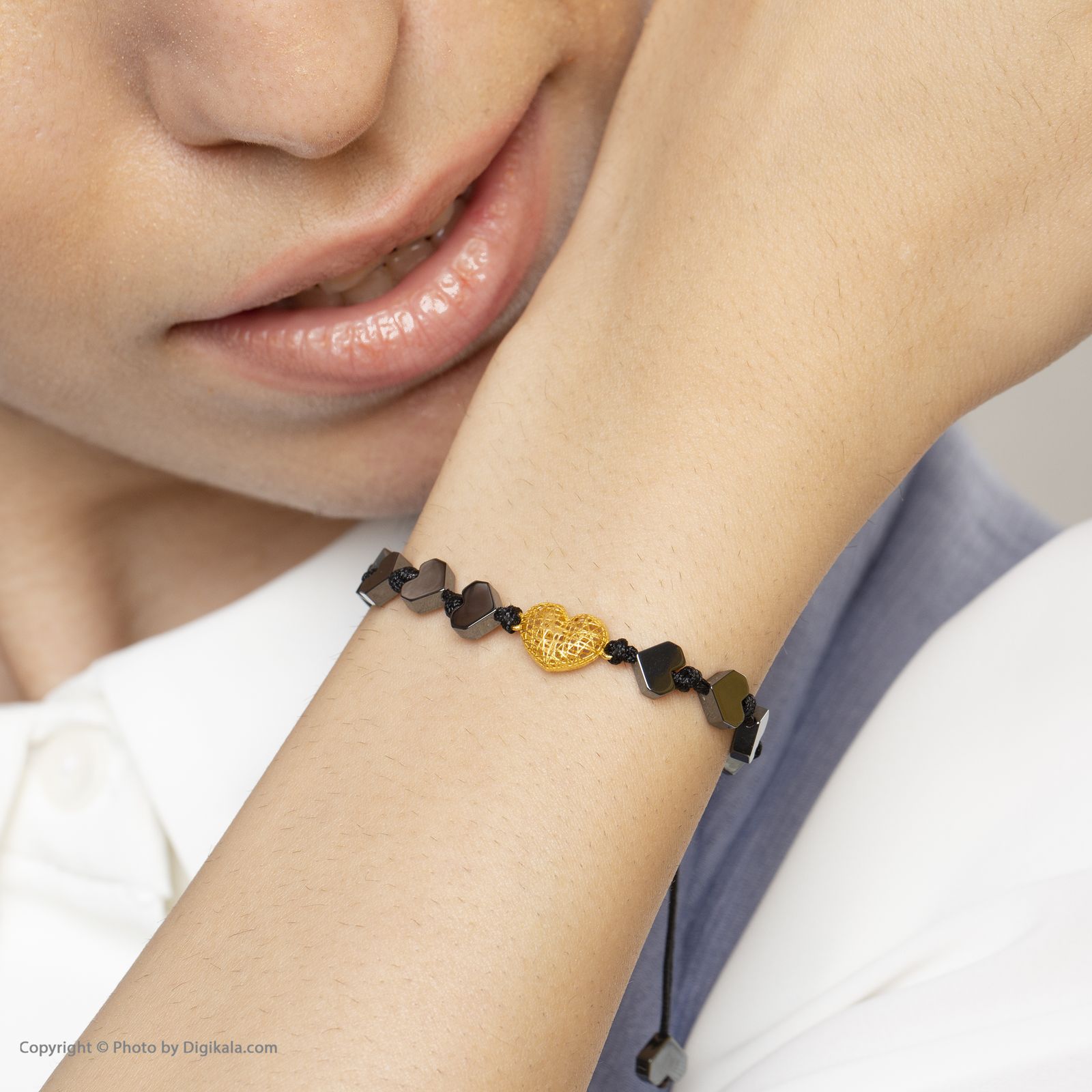 دستبند طلا 18 عیار زنانه کاپانی طرح قلب کد KB003 -  - 3
