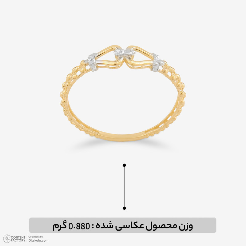 انگشتر طلا  18 عیار زنانه گالری طلا و جواهر هانی مدل 70410  - 4