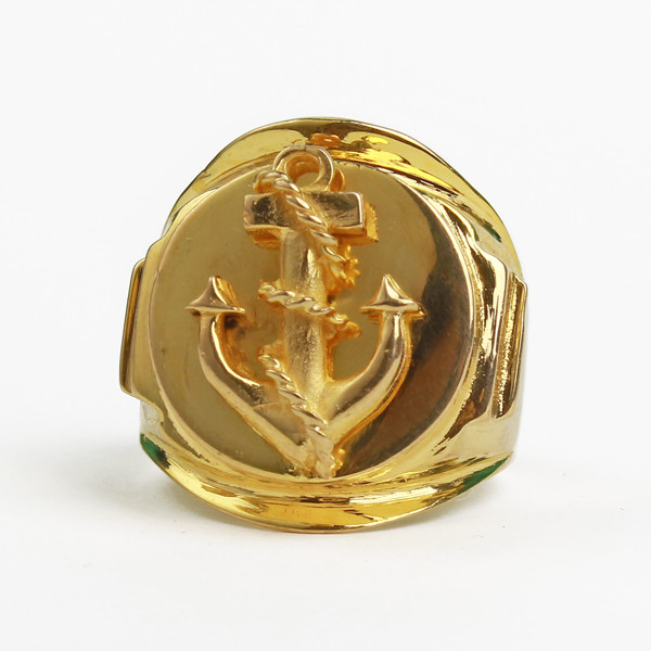 انگشتر طلا 18 عیار مردانه طرح لنگر مدل  ANP1013