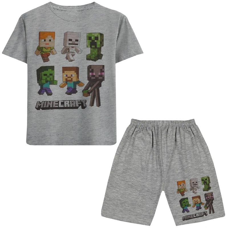ست تی شرت و شلوارک پسرانه مدل ماینکرفت W57