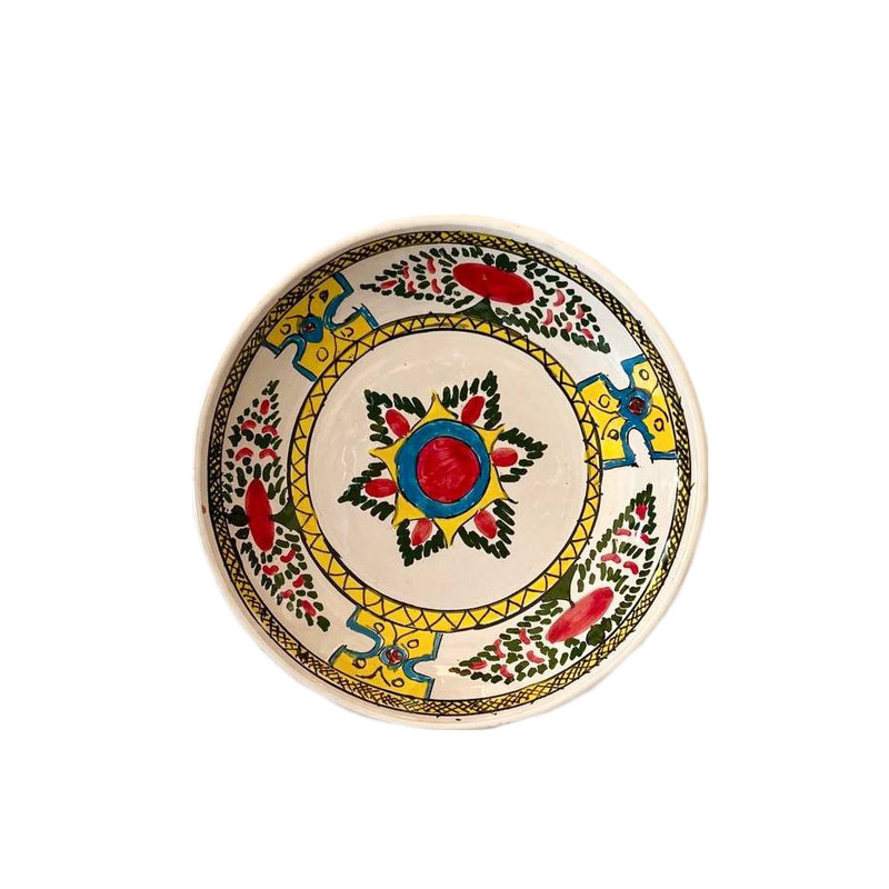 بشقاب سفالی مدل خورشید