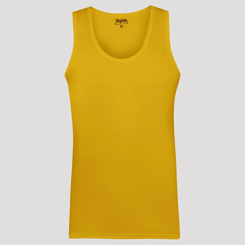 زیرپوش رکابی مردانه ماییلدا مدل پنبه ای کد 4712 رنگ خردلی