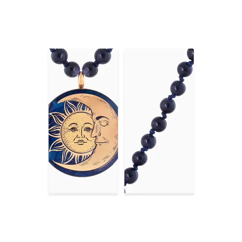 گردنبند زنانه زرسام مدل ماه و خورشید کد 10007048