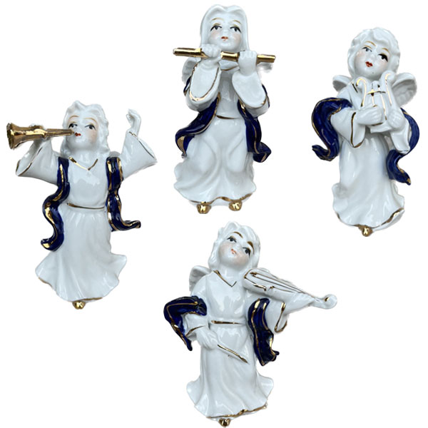 مجسمه چینی مدل فرشته نوازنده مجموعه 4 عددی
