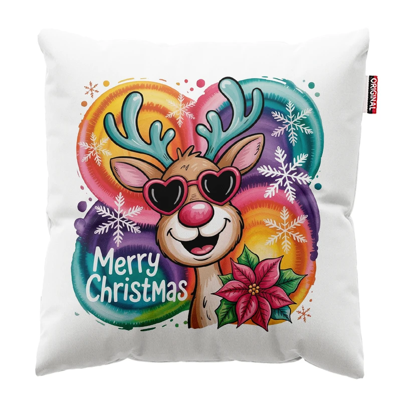 کوسن پاد آفرین مدل کریسمس بابانوئل گوزن آدم برفی کد PK402382 سایز 40*40 سانتی متر