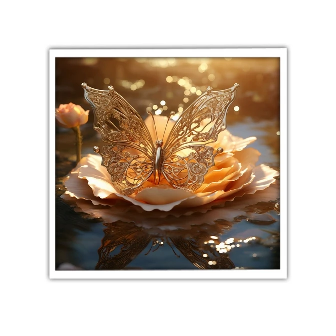 تابلو نوری بکلیت طرح دکوراتیو پروانه مدل W-MID-18775